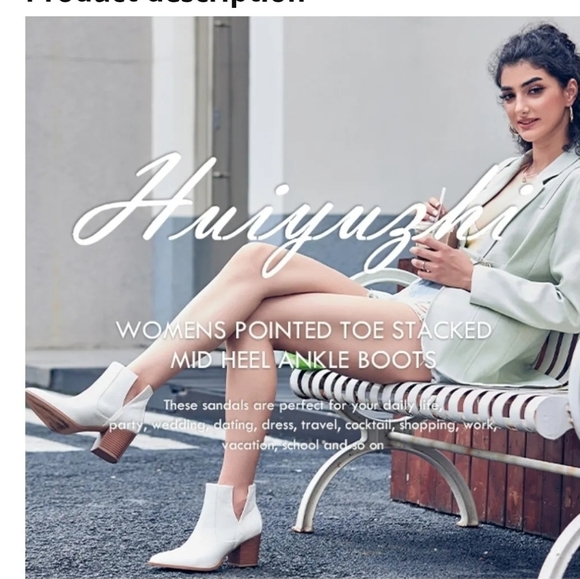 Huiyuzhi Womens Ankle Boots Slip on Cutout Pointed Toe Snakeskin (Size 9) - Picture 8 of 9